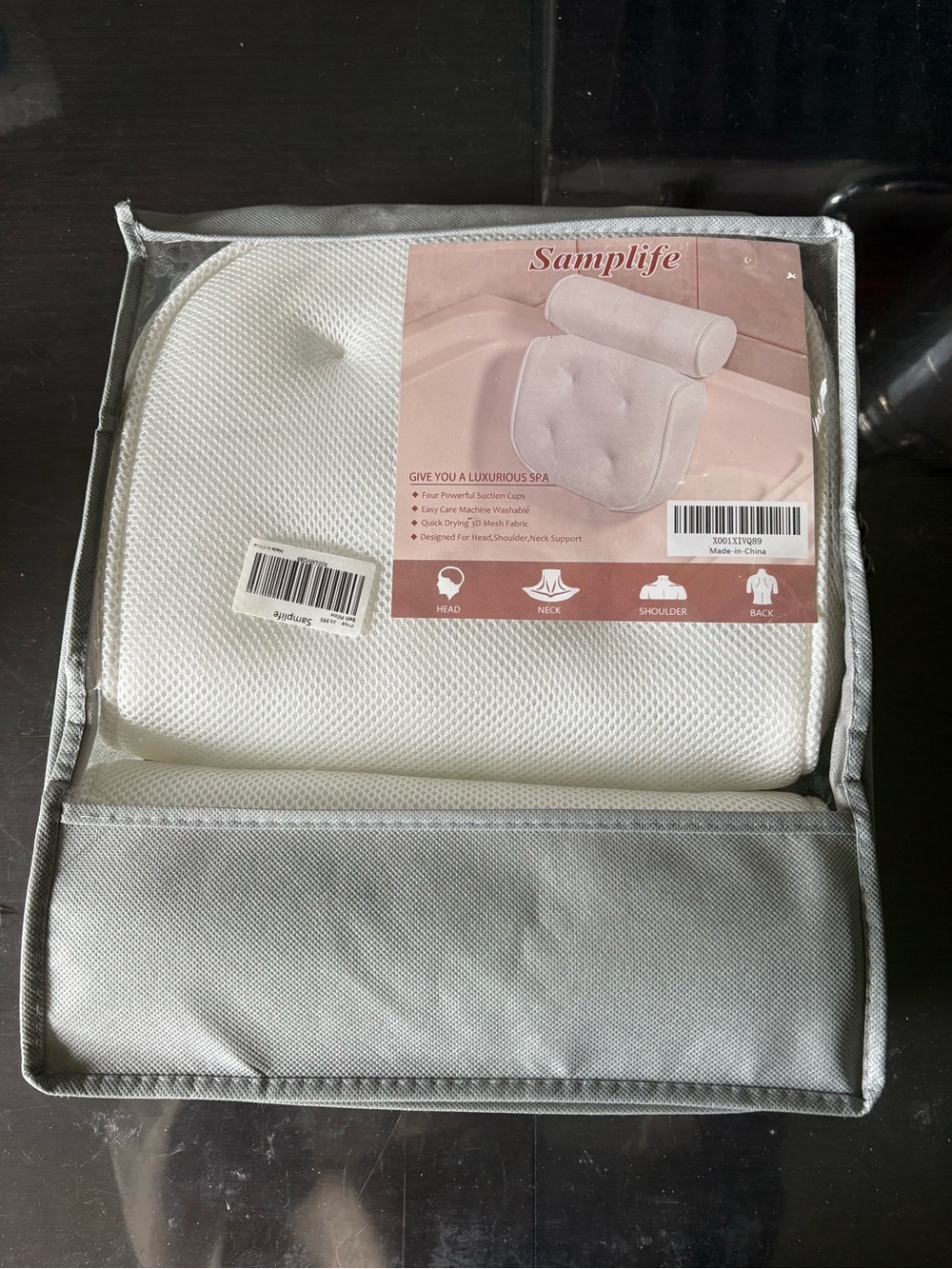 White Samplife Bath Pillow